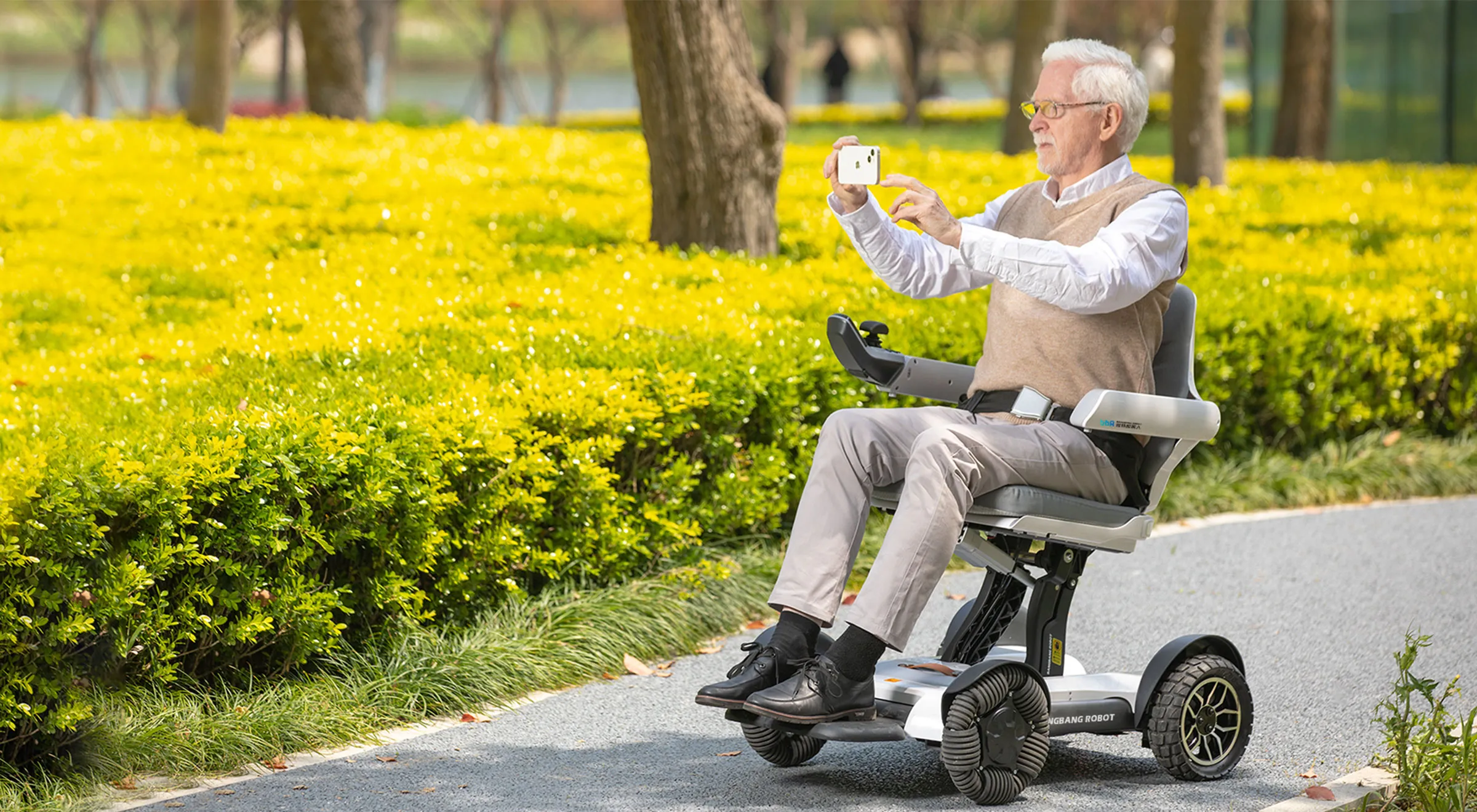 "I'm really enjoying my new Robooter powerchair. It's a joy to drive and incredibly comfortable. It's perfect for navigating tight spaces. The extended battery life is a significant bonus, allowing me to go far on a single charge. Working with Roy and his colleagues was delightful; they ensured I understood everything about the chair. Overall, I'm extremely pleased with the excellent service and support I received."